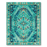 Blue and Teal Southwestern Geometric Area Rug