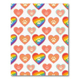 Rainbow Paw Heart Kids Washable Rug