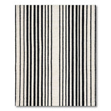 Bold Black White Vertical Stripe No. 4 Area Rug