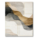 ODIKA Modern Abstract Wavy Area Rug - Washable Low Pile Non-Slip Living Room Rug