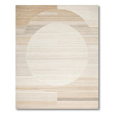Beige Geometric Circle Area Rug