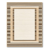 Brown Tan Multi-Stripe Border Area Rug