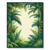 Washable Green Tropical Jungle Botanical Low Pile Area Rug
