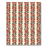 Red Fern Leaf Area Rug
