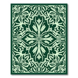 Green Ornate Green Floral Vintage Area Rug