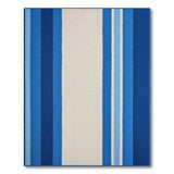 Bold Vertical Blue Striped Area Rug