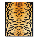 Bold Orange Tiger Stripe Geometric Modern Area Rug