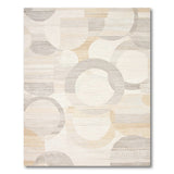 Abstract Overlapping Circles Beige Area Rug