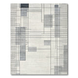 Modern Grid Abstract Grey Area Rug