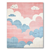 Cute Smiling Clouds Kids Area Rug