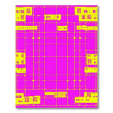 Vibrant Pink Yellow Geometric Grid Rug