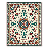 Teal Red Orange Persian Medallion Area Rug