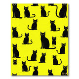 Black Cats on Yellow Washable Area Rug