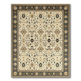 Traditional Persian Ivory Traditional Persian Area Rug with Floral Medallion
