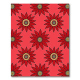 Bold Red Floral Pattern Area Rug