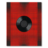 Red Red Vinyl Record Geometric Area Rug
