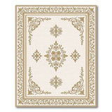 Elegant Gold Ornate Border Cream Area Rug