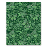 Emerald Green Butterfly Leaf Pattern Area Rug