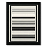 Black White Horizontal Stripe Area Rug