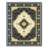 Navy Blue Traditional Persian Medallion Area Rug