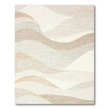 Serene Beige Abstract Wave Area Rug