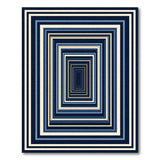 Navy Blue Infinite Frames Geometric Area Rug