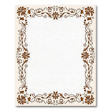 Ornate Brown Floral Vine Border Area Rug