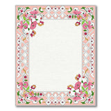 Pink Ornate Pink Floral Persian Border Rug