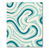 Teal Wavy Abstract Abstract Area Area Rug