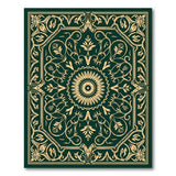 Traditional Persian Ornate Emerald Green Persian Medallion Rug