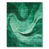 Emerald Green Abstract Wave Area Rug
