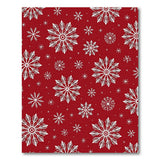Geometric Modern Red Festive Red Snowflake Pattern Area Rug