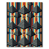Vibrant Multi-Color Pyramid Stripe Area Rug