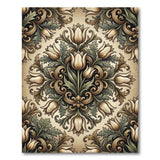 Vintage Ornate Tulip Floral Area Rug