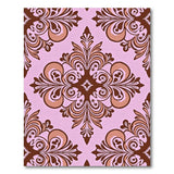 Damask Elegant Pink Damask Floral Area Rug