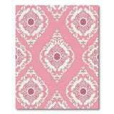 Pink Pink Ornate Damask Floral Area Rug