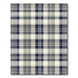Grey Navy Plaid Washable Area Rug