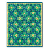 Teal Geometric Star Pattern Area Rug