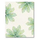 Watercolor Green Fan Leaf Area Rug