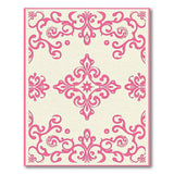 Pink Pink Ornate Floral Medallion Area Rug