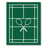 Green Badminton Court Outline Area Rug