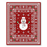 Festive Snowman Red Persian Area Rug