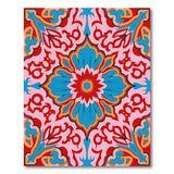 Vibrant Pink Persian Floral Mandala Rug