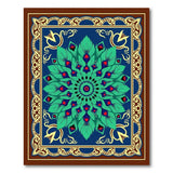 Emerald Peacock Mandala Oriental Rug