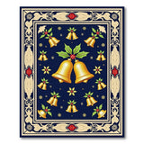 Golden Bells and Holly Festive Christmas Rug
