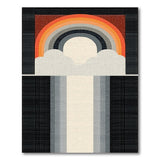 Rainbow Arch Clouds Geometric Area Rug