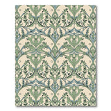 Vintage Green Leaf Floral Area Rug