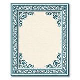 Blue and Teal Ornate Blue Floral Border Area Rug