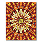 Fiery Orange Mandala Sunburst Area Rug