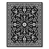 Floral Vintage Elegant Black White Floral Vintage Area Rug